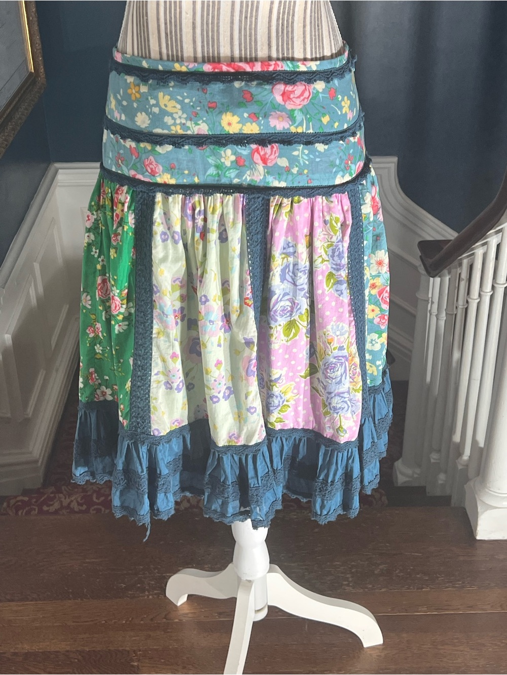 Bohemian Floral Patchwork Skirt in Multicolor Cottagecore Matilda Jane S435 - Picture 7 of 10